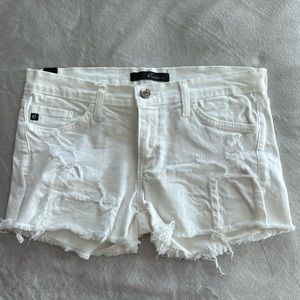 KanCan white distressed shorts